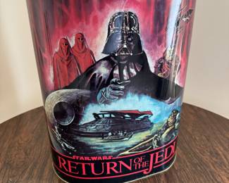 Vintage 1983 Star Wars: Return of the Jedi Tin Wastebasket by Cheinco (Back)