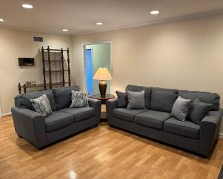 Ashley Furniture Upholstered 2 Seat Loveseat (63"W x 38"D x 32" Back Height)  & Upholstered 3 Seat Sofa (85"W x 38"D x 32" Back Height)