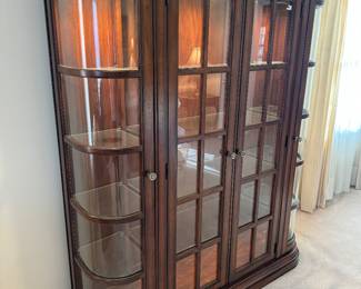 4 Door, 4 Tiered Lighted Display Cabinet ( 64"W x 16"D x 72"H)