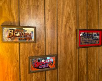 Vintage Mirrored Bar Wall Signs