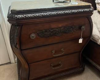 Ashley Millennium Collection Chateau Frontenac Curved Front 3 Drawer Nightstands (28"W x 17"D x 30"H / pair)