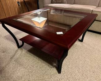 Ashley Furniture Square 2 Tiered Glass Top Coffee Table