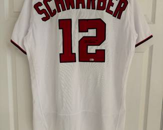 Nike Washington Nationals / Kyle Schwarber #12 Autographed Jersey Size 48 NEW / TAGGED (Back)