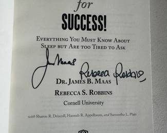 "Sleep for Success!" Autographed by Dr. James B. Maas & Rebecca S. Robbins