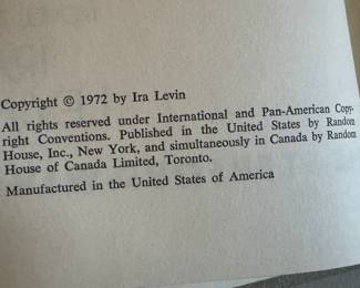 First Edition "The Stepford Wives" by Ira Levin