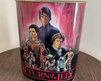 Vintage 1983 Star Wars: Return of the Jedi Tin Wastebasket by Cheinco (Front)