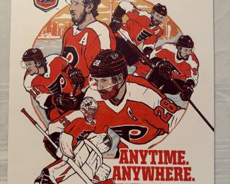 "Anytime. Anywhere." Philadelphia Flyers / 2020 Stanley Cup Playoffs Poster Signed and Edition 1/50