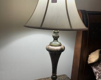 Stone & Brass Table Lamps (pr)