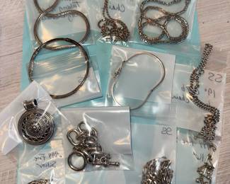Heavy Sterling Silver Chains, Pendants