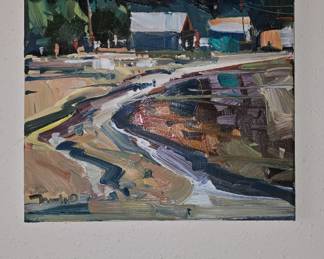 "HOUSES ALONG THE BOG" Painting by Jose Truillo