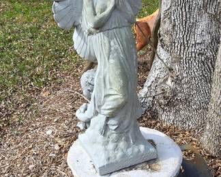 Concrete Angel and Pedestal 