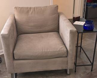 Tan Side Chair - Rectangle Side Table