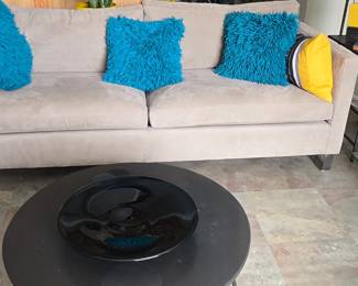 Another View of Couch and Round Coffee Table