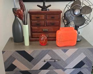 3 Drawer Credenza- Antique Fan - Table Lamp