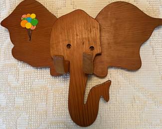Wooden elephant hanging