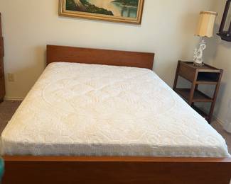 MCM Headboard and footboard and vintage  bedspread