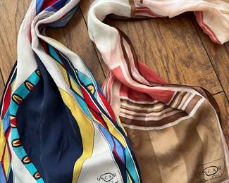 Vintage silk Oscar de la Renta scarves