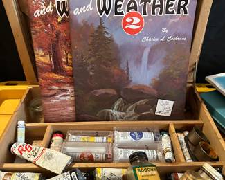 Artists Wooden Box w/ Oil Paints