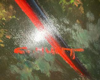 C. Hunt Tropical Birds Painting, 44" w x 31 3/4" h x 2 1/2"d, $495