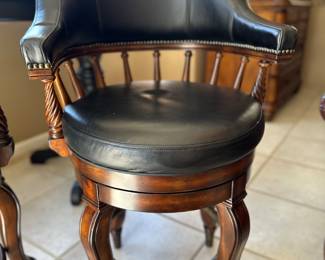 Frontgate Leather Swivel Barstools, 23" w x 40" h x 21 1/2" d, $395 for Pair