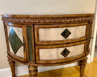 Marble-Top Demilune Foyer Chest Table, 43 1/2" w x 33" h x 19" d, $295
