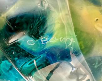Chuck Boux Sigma Glass Studio Handblown Art Glass Sculpture