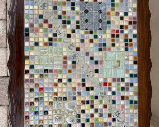 Vintage Mosaic Tile Top Side Table, 24" w x 19" h x 16"d, $195