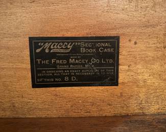 Antique Macey Tiger Oak Barrister Sectional Bookcase, 34" w x 29" h x 14 1/2" d, $495