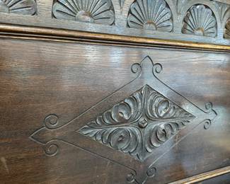 Antique Solid Wood Monk’s Bench, 52 1/2" w x 38 3/4" h x 26 1/2" d, $495