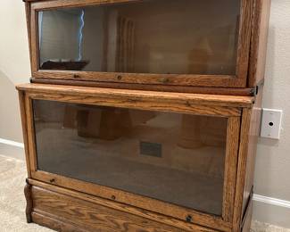 Antique Macey Tiger Oak Barrister Sectional Bookcase, 34" w x 29" h x 14 1/2" d, $495