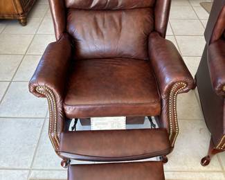 Lane Furniture Leather Wingback Recliner Lounge Chair, 32 1/2" w x 42" h x 32" d Reclines to 58" d, $295