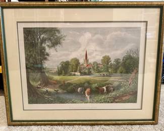 Framed Stratford-on-Avon" by James Fairman Handpainted Lithograph