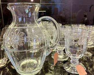 Juliska Colette Clear Pitcher & Matching Mugs