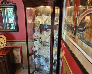 Very Nice Display cabinet with side loading glass doors for glass shelves