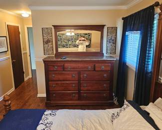 Dresser with marble top.  Part of King size bedroom set