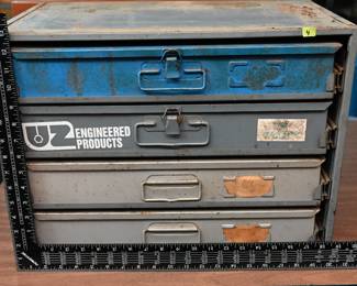 Metal Parts bins plus contents 