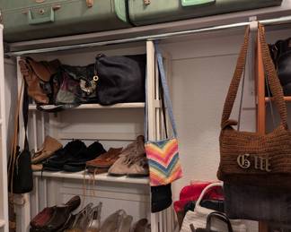 Shoes, purses, vintage luggage