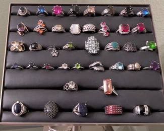 Sterling Gem Stone rings