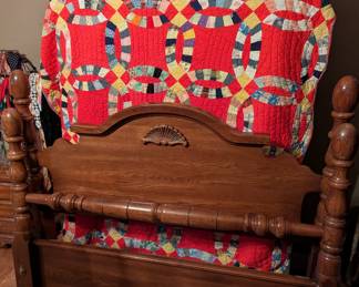 Vintage quilt, bedframe