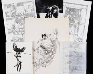 Group of Animation and Comic Book Art