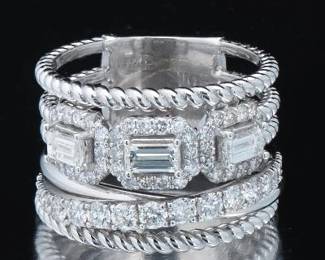 Ladies Gold and Diamond Cluster Ring 