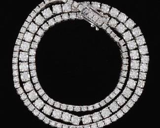Platinum 14.72 Carat Diamond Necklace 
