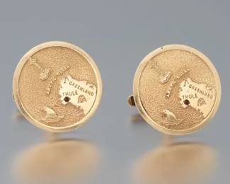 14k Gold Entertainer Bob Hope Presentation Cufflinks