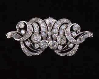 Vintage Gold and Diamond Brooch Pendant 