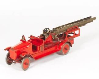 Circa 1930 Buddy L 205B Pressed Steel Fire Ladder Truck