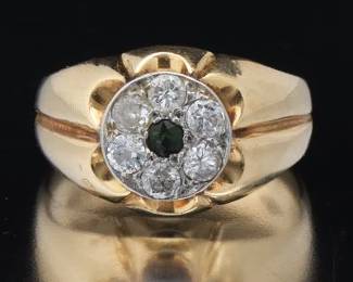 Gentlemans Sapphire and Diamond Ring 