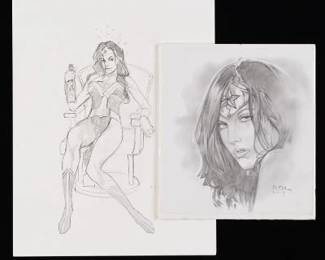Two Wonder Woman Drawings