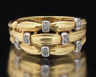 Ladies Vintage Gold and Diamond Ring 