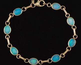 Ladies Gold and Opal Bracelet 