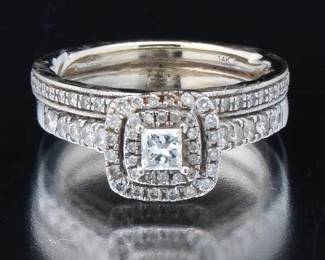 Ladies Gold and Diamond Bridal Set 